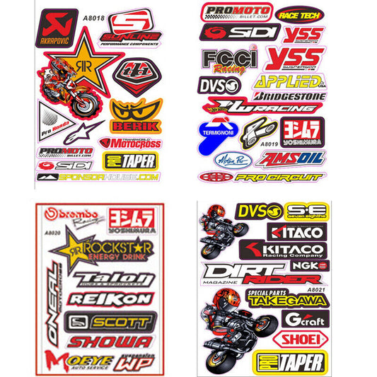 4 Pcs Sticker Decal Kit DVS Applied YSS Suspension Hot Wheel Termignoni Amsoil