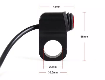 3 Wire Motorcycle Waterproof Handlebar Headlight Fog Spot light On Off Switch