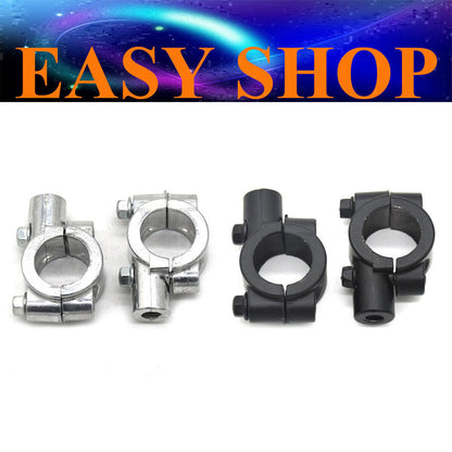 Pair 10mm UNIVERSAL Alloy Handle Bar Mirror Mount Clamp DIRT PIT PRO ATV Bike