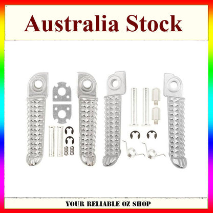 Silver Front Rear Foot Peg Footpeg Footrest For Yamaha YZF R1 R6 R6S R1S R1M