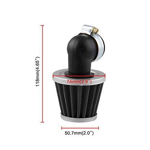 Alloy 35mm 90 Degree Bent Angled Air Filter Pod Cleaner PIT QUAD DIRT BIKE ATV