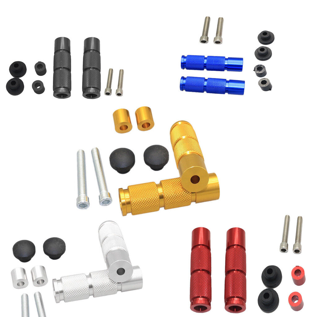 Universal CNC Aluminum Motorcycle ATV Footrests Foot Pegs Pedals RED BLACK BLUE