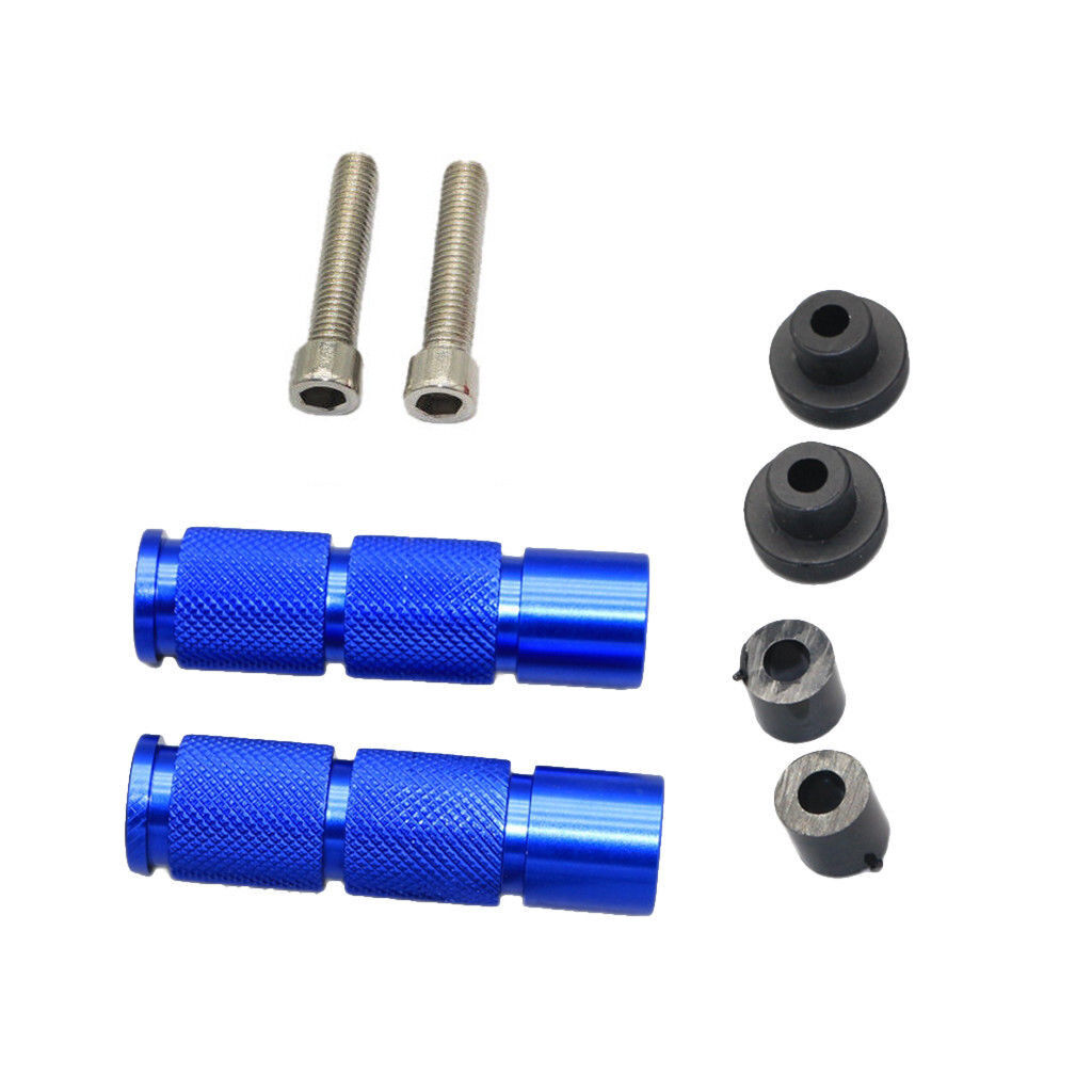 Universal CNC Aluminum Motorcycle ATV Footrests Foot Pegs Pedals RED BLACK BLUE
