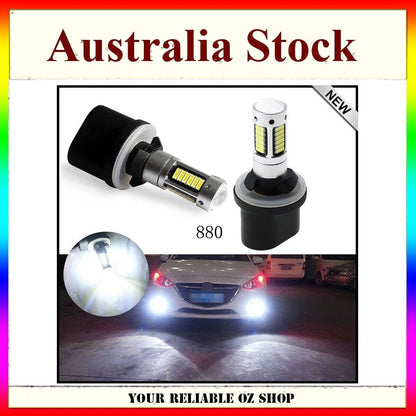2Pcs 880 H27W/1 LED Headlight Bulbs 30W White H27W/1 Foglight Globes 12V