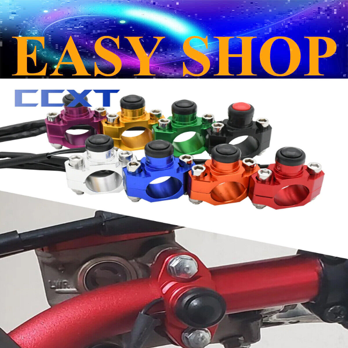 Stop Start On Off Switch Button Bar Clamp For Yamaha Honda KTM YZF WRF CRF EXC