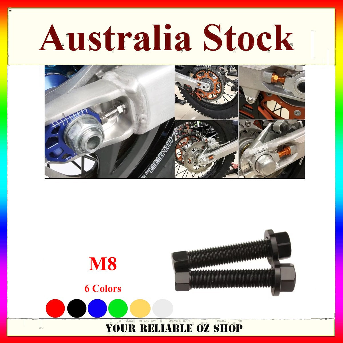 M8 Chain Tensioner Adjuster For KAWASAKI KX125 KX100 KLX450R KLX250 D-TRACKER-X