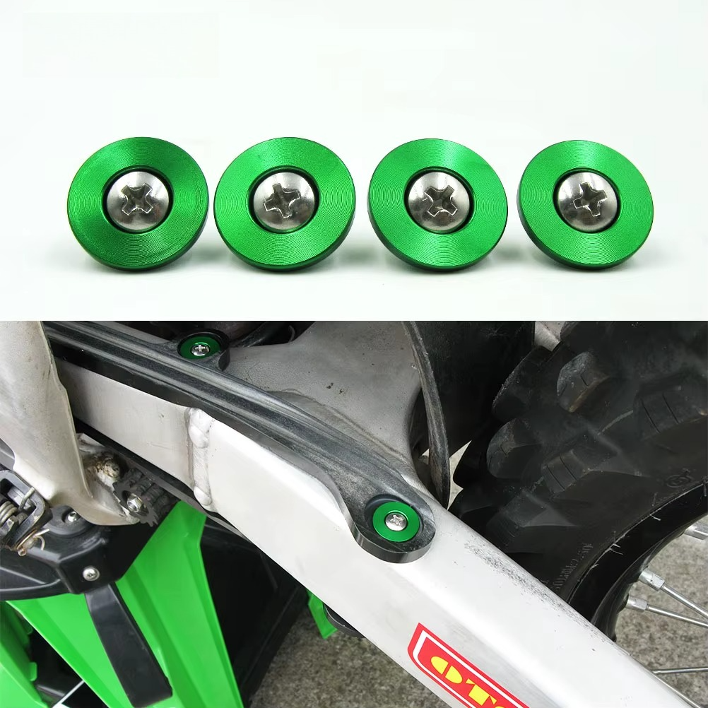 4x Chain Swingarm Slider CNC Mounting Bolts Screws For KAWASAKI KX250F KX450F
