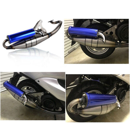 Blue Exhaust System Muffler Pipe For Yamaha Zuma Minarelli 50cc Scooter 1E40QMB