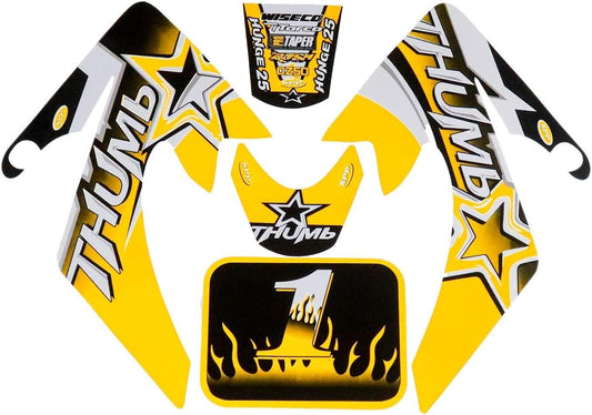 Yellow Sticker Decal Kit Fairing XR50 CRF 50cc 70cc 90cc 125cc Dirt Pit Pro Bike