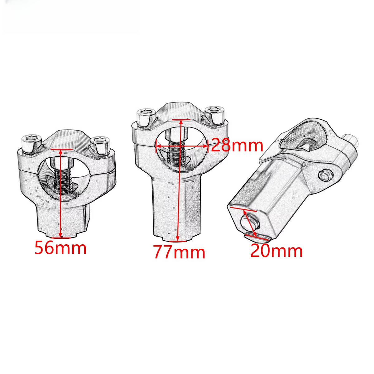 CNC 28MM Handlebar Risers Bar Mount Clamp For Husqvarna 125-501 TC FC FE TE