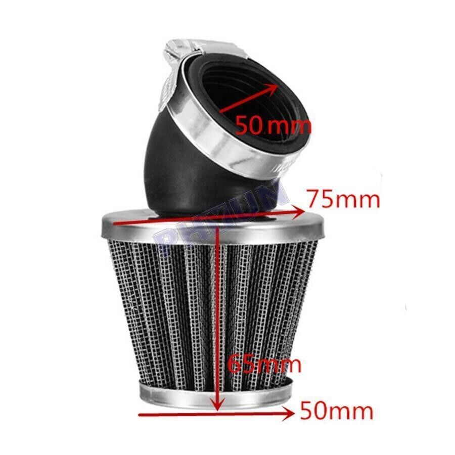 48mm 49mm 50mm Bent Air Filter 150cc 160cc 200cc 250cc 300cc Motorcycle Scooter