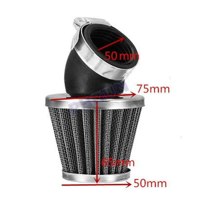 48mm 49mm 50mm Bent Air Filter 150cc 160cc 200cc 250cc 300cc Motorcycle Scooter