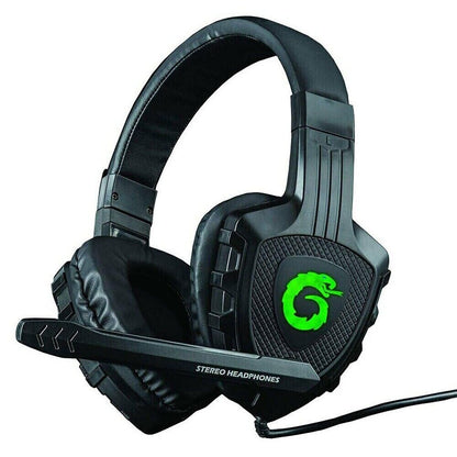 Viper-X Colour LED Gaming Headphones w/ Mic Adapter Aux f  PS4 Xbox One BLACK