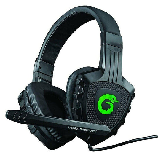 Viper-X Colour LED Gaming Headphones w/ Mic Adapter Aux f  PS4 Xbox One BLACK