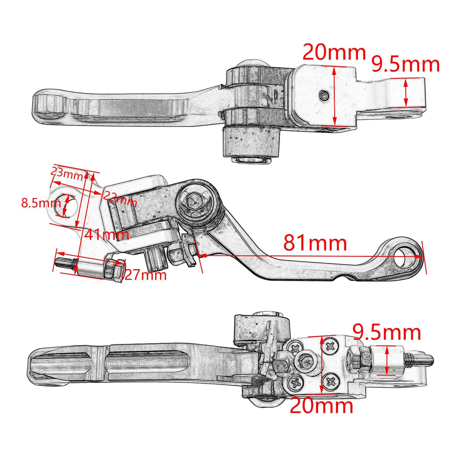 Cnc Labor-saving Anti-slip Folding Brake Clutch For CRF YZF BOSUER M2 M4 M5 M6