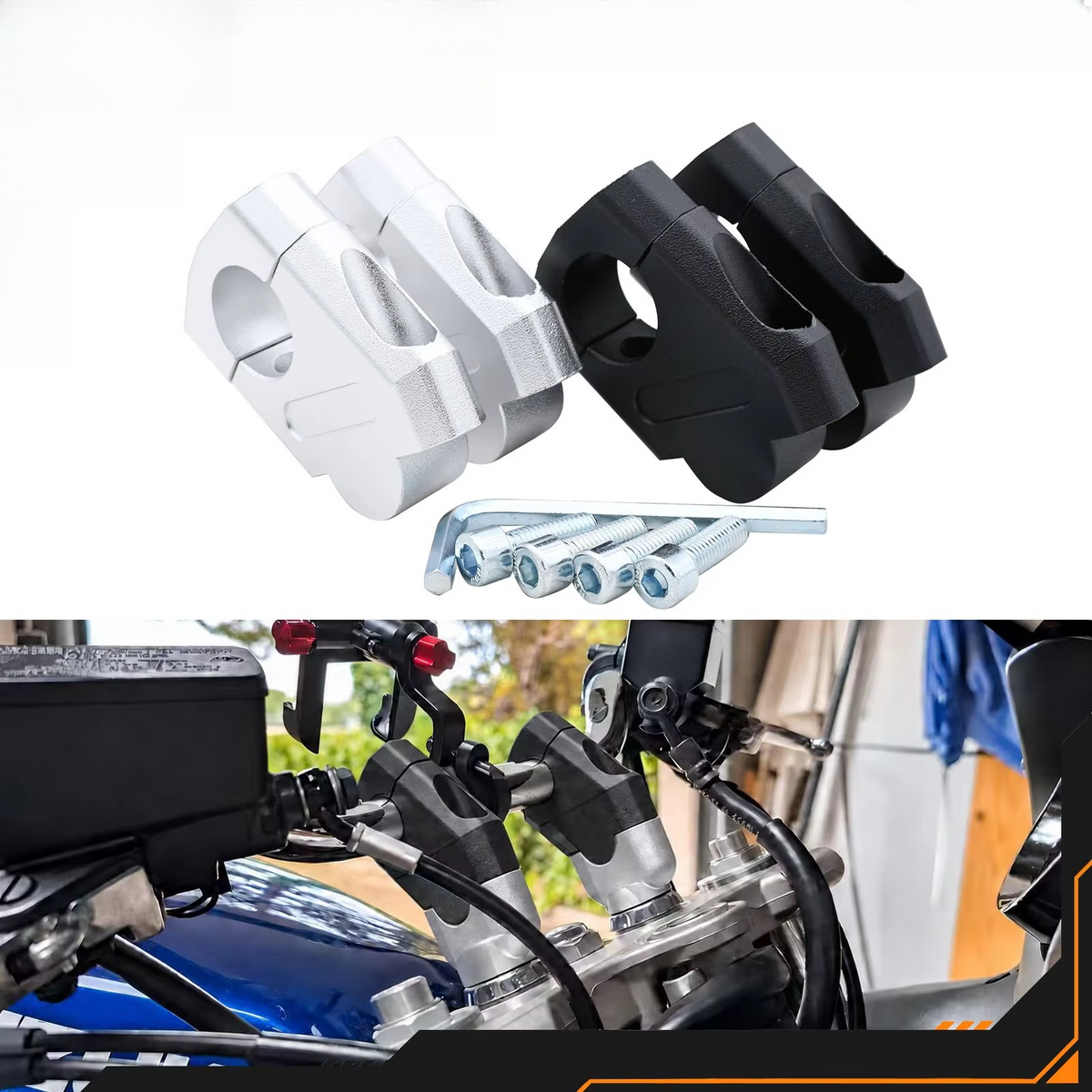 28mm 22mm Handlebar Risers Clamp Adapter For Kawasaki Suzuki Yamaha Honda KTM