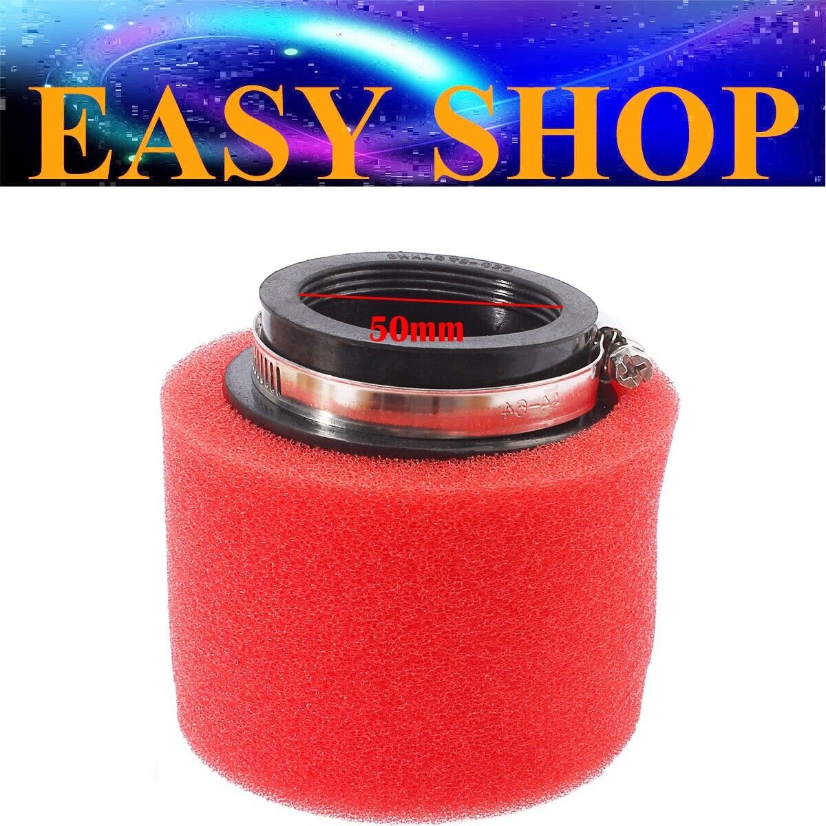 50mm Foam Air Filter Cleaner For Moped Scooter PIT Pro Quad Dirt ATV Buggy Bike