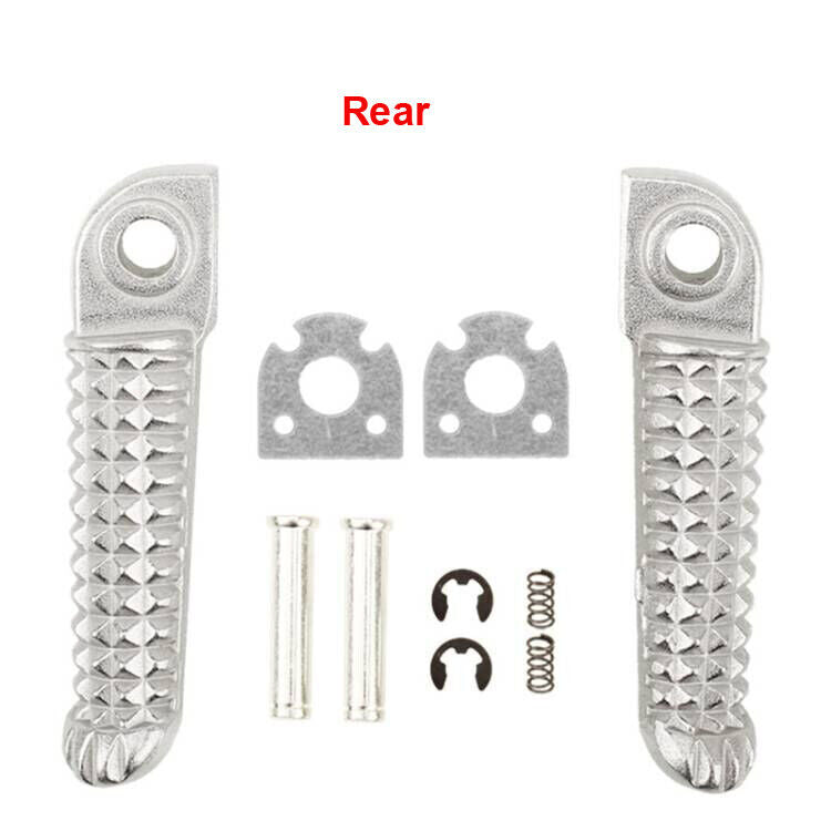 Silver Front Rear Foot Peg Footpeg Footrest For Yamaha YZF R1 R6 R6S R1S R1M
