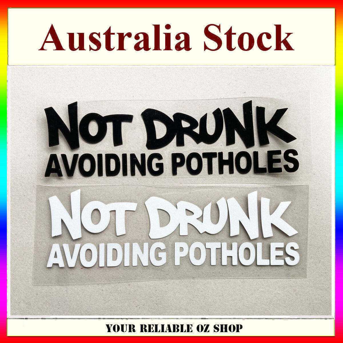 Not Drunk Avoiding Potholes Sticker Decal JDM Shocker Racing Drift Illest Car