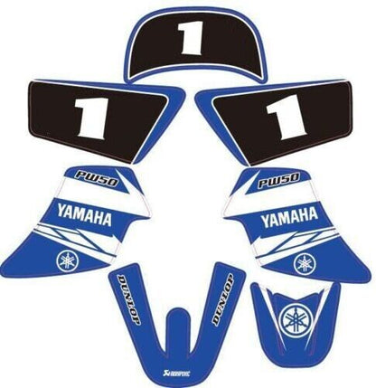 No. 1 Blue Stickers Decal FOR Fairing YAMAHA PEEWEE 50 PW50 PY50 PIT DIRT BIKE