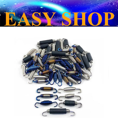 2Pcs Exhaust Front Middle Link Pipe Spring Hooks Stainless Steel Motorcycle Bike