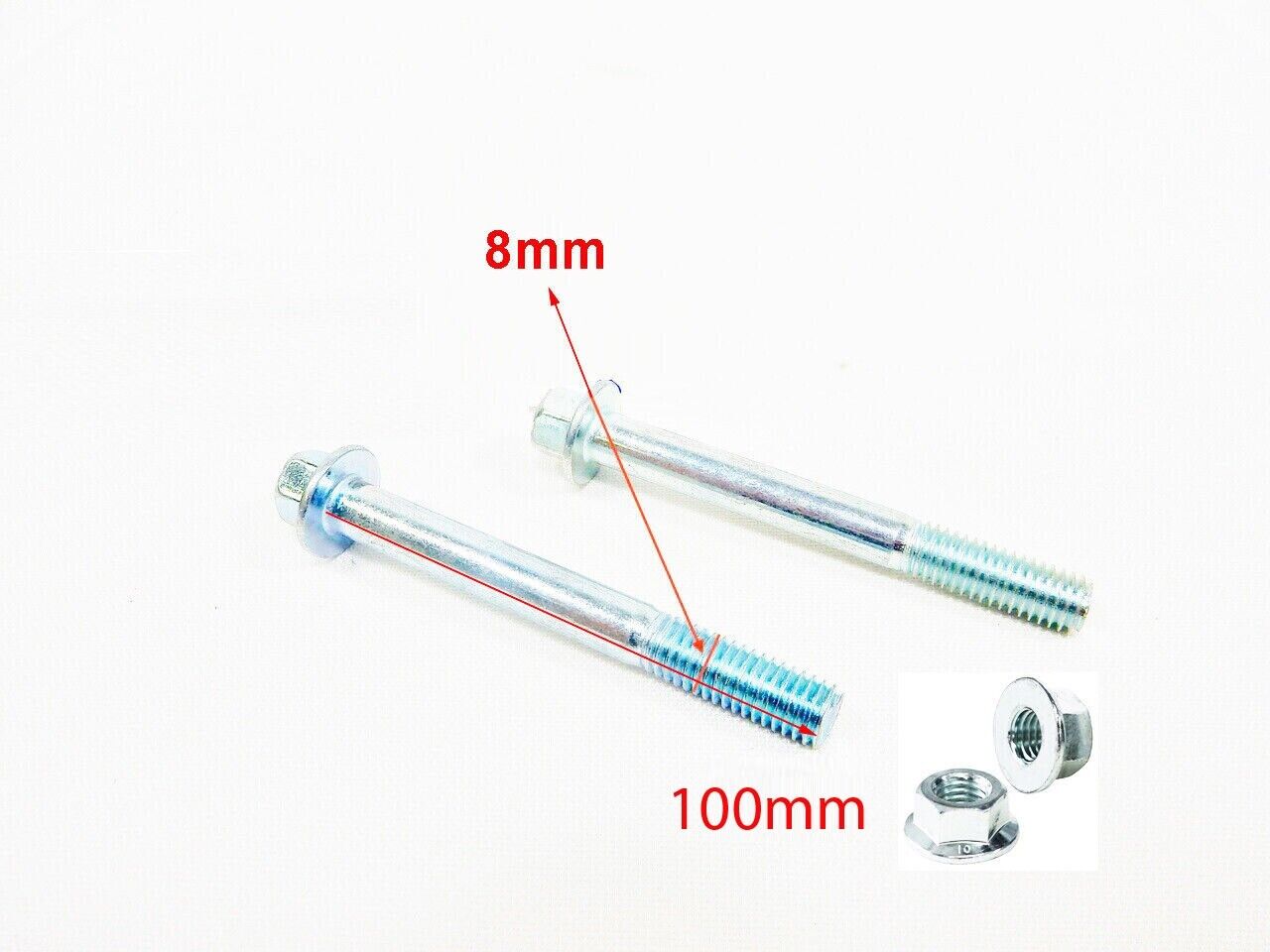 2x 8mm 100mm Engine Mounting Bolts For 150cc 160cc 200cc 250cc Pit Pro Dirt Bike