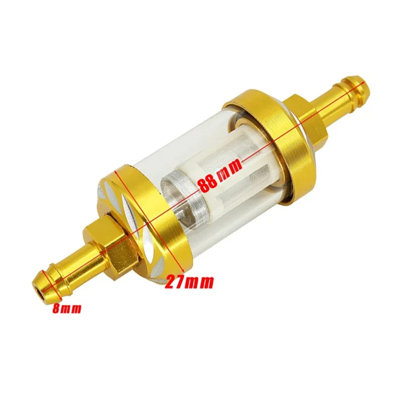 INLINE 8MM Petrol Fuel Filter Glass For 50cc 110cc 125cc ATV QUAD BUGGY PIT BIKE