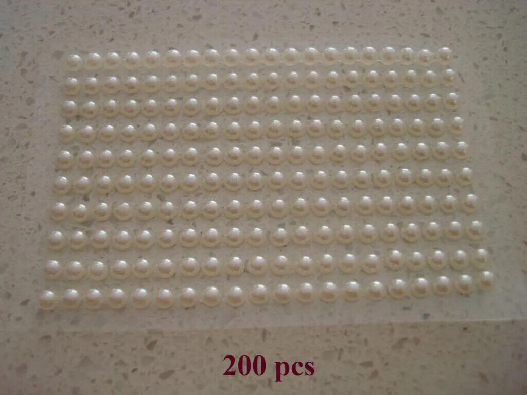 200 4MM RHINESTONE DIAMANTE PEARL DIY STICKER WEDDING INVITATION IPHONE ENVELOPE