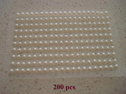 200 4MM RHINESTONE DIAMANTE PEARL DIY STICKER WEDDING INVITATION IPHONE ENVELOPE