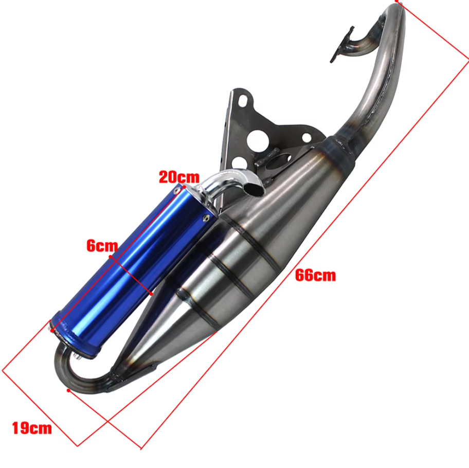 Blue Exhaust System Muffler Pipe For Yamaha Zuma Minarelli 50cc Scooter 1E40QMB