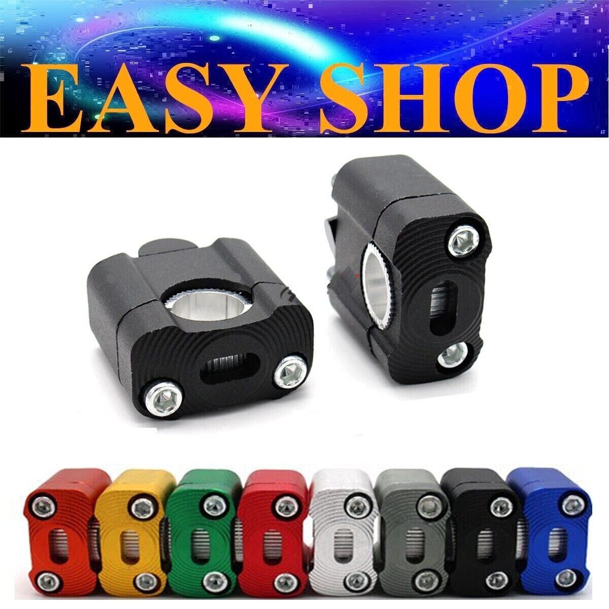 CNC Handlebar Bar Clamps Risers 7/8 22mm -28MM 1-1/8 Pit Pro Dirt ATV Quad Bike