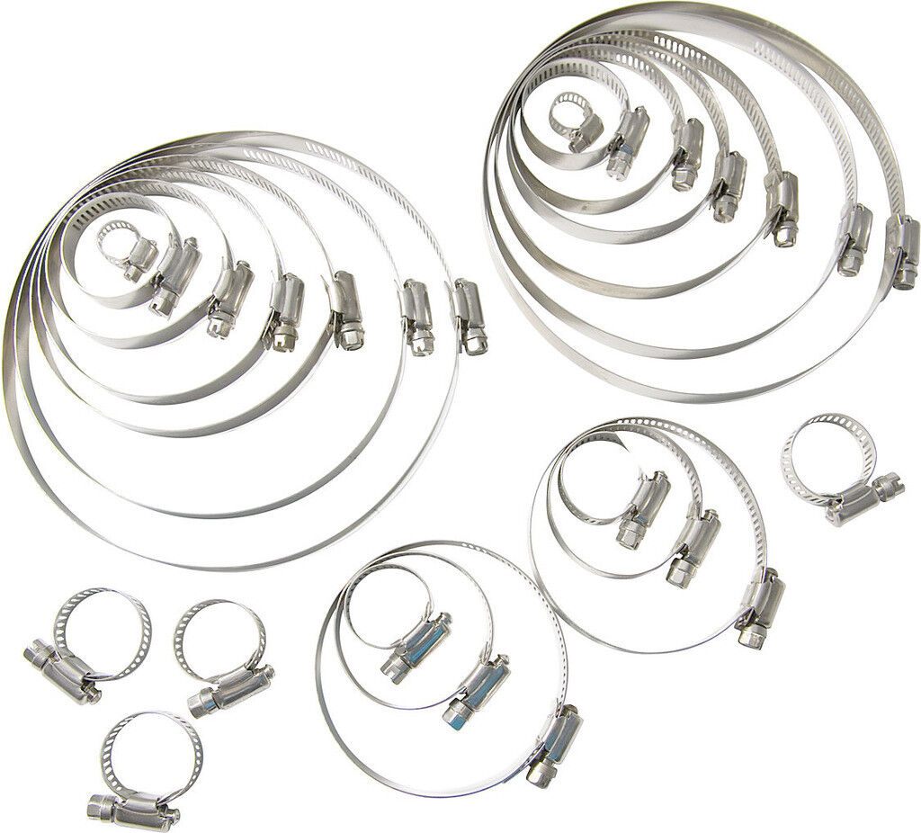 Stainless Steel Hose Clips Pipe Clamps Air Fuel Water Silicone Rubber Tube Car