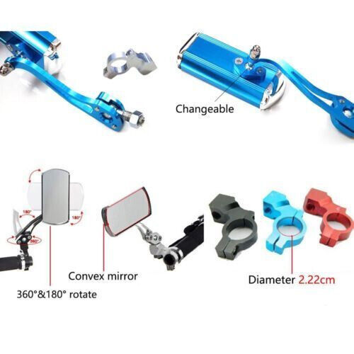 Bicycle Rear View Mirror Bike Cycling Handlebar Rearview Rectangular 1 Pair NEW