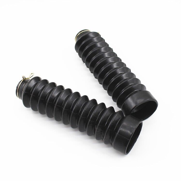 Pair Motorcycle Rubber Front Fork Gaiters Dust Cover Gators Boots Dirt PIT Bike