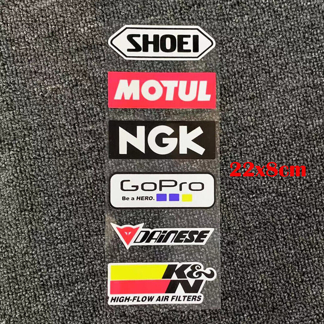 Logo Badge Sticker Brembo NGK MOTUL AKRAPOVIC RK SHOEI GOPRO DAINESE YOSHIMURA