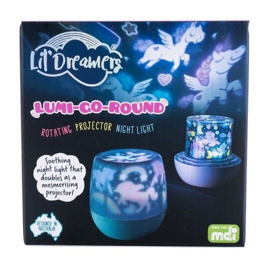 Lil Dreamers Lumi-Go-Round Unicorn Rotating Projector Night Light Bed Side Lamp