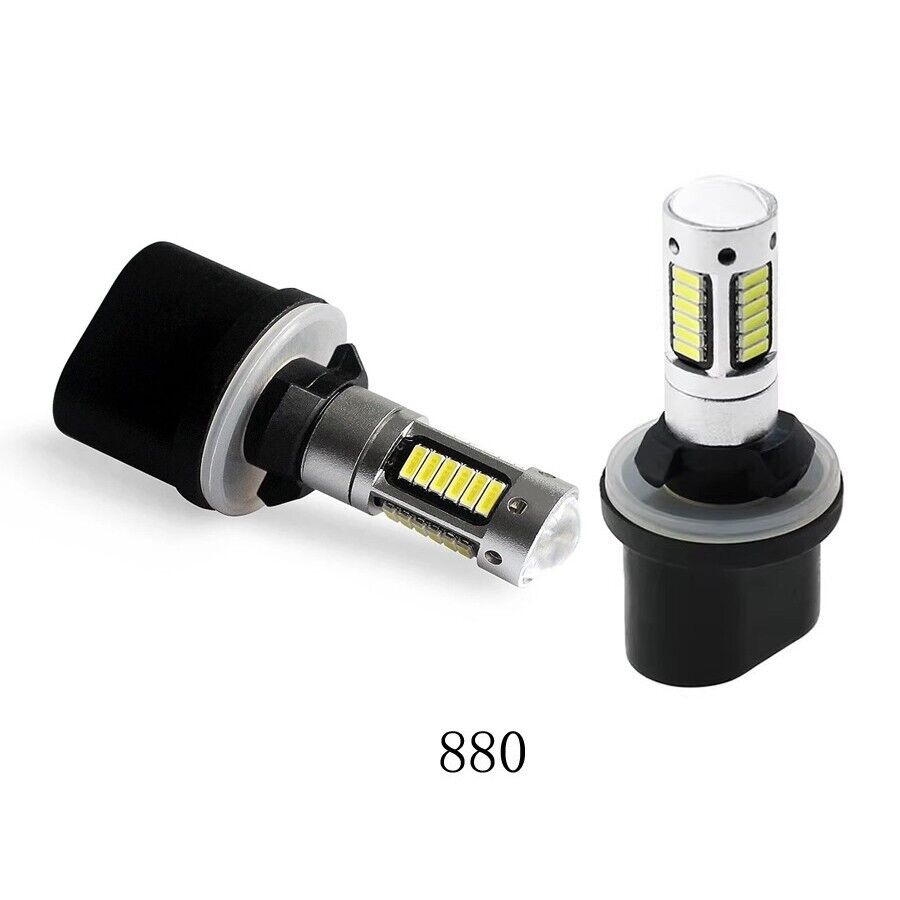 2Pcs 880 H27W/1 LED Headlight Bulbs 30W White H27W/1 Foglight Globes 12V