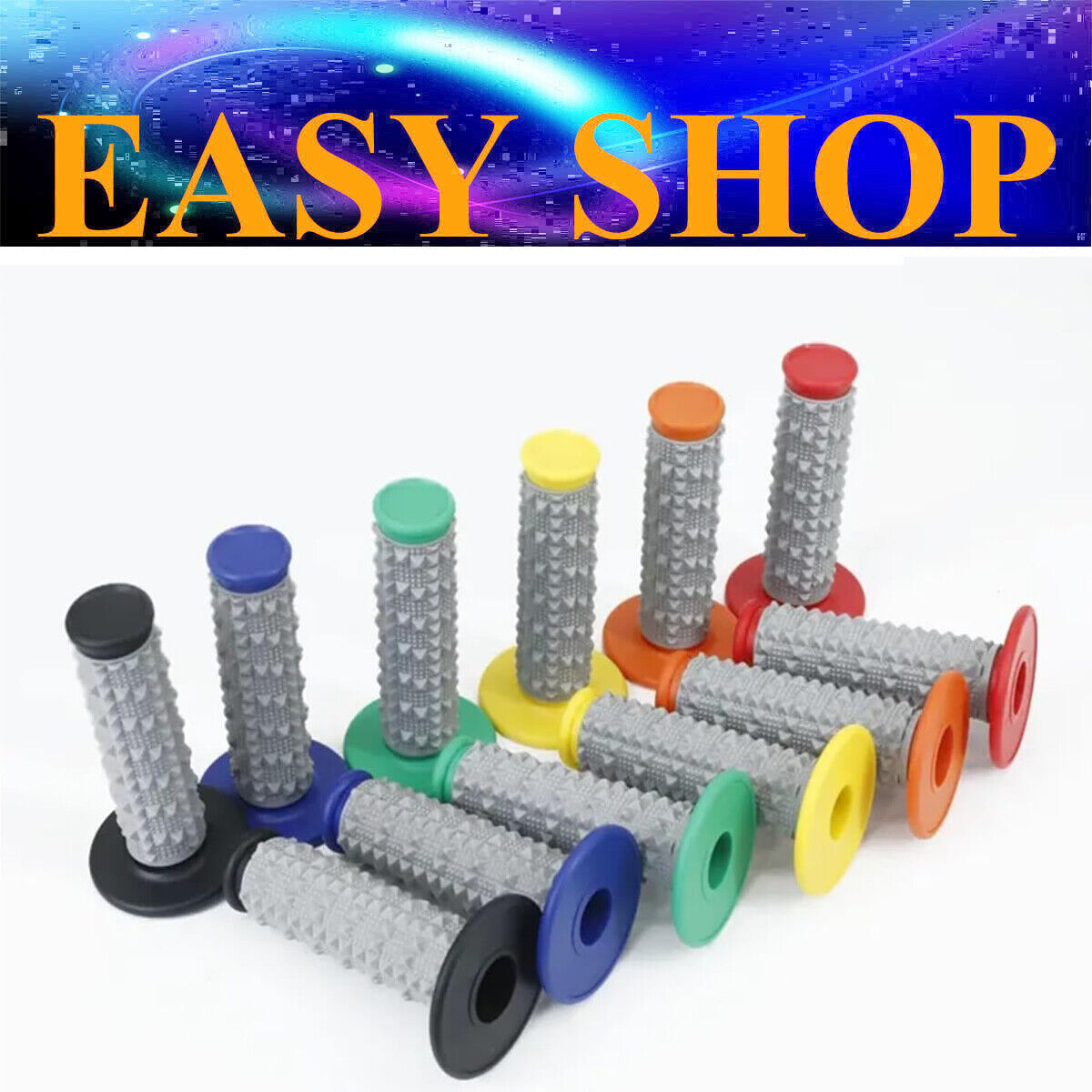 Motorcycle Handlebar Grip Dirt Pit Bike Motocross 7/8" Rubber Gel Hand Grips