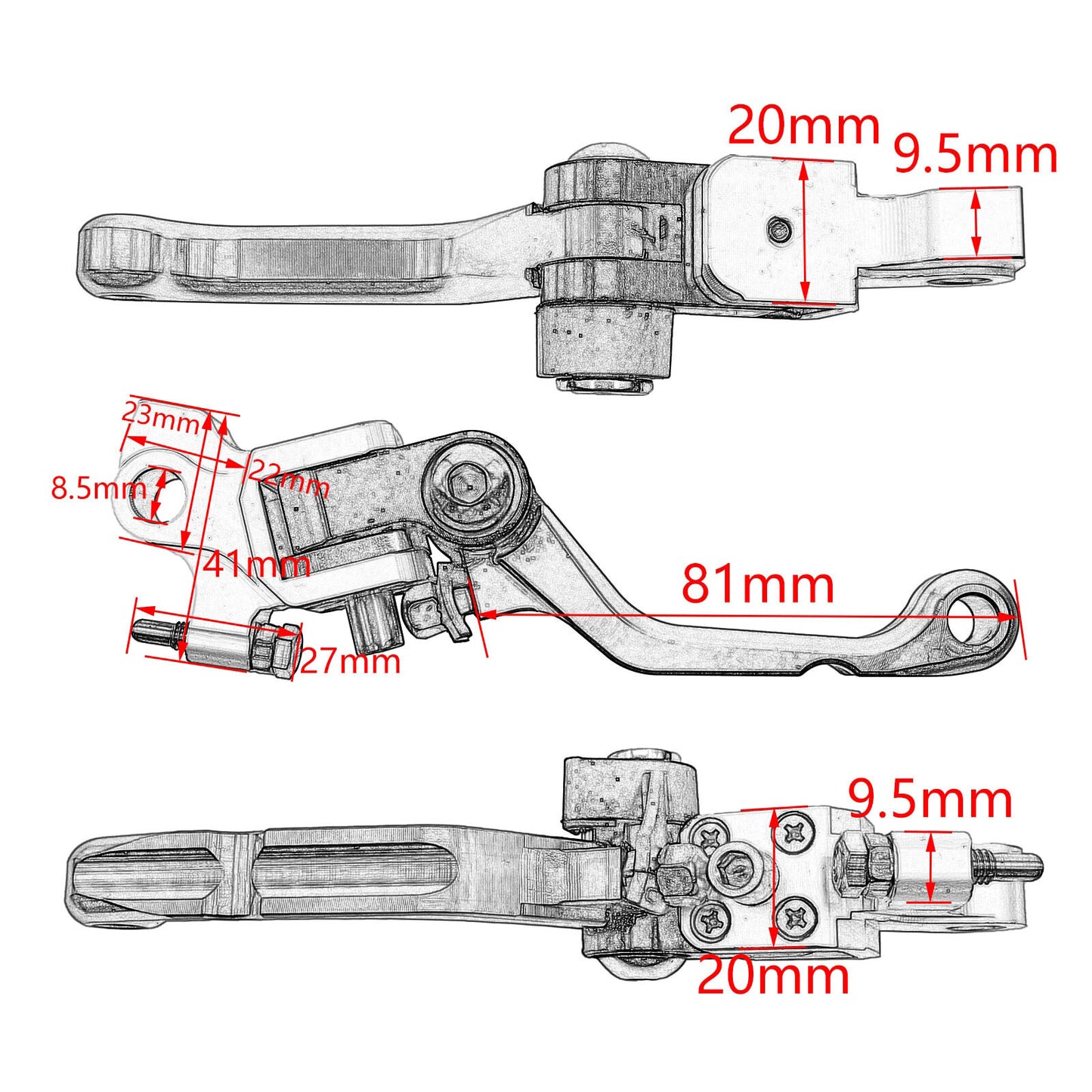 Cnc Labor-saving Anti-slip Folding Brake Clutch For CRF YZF BOSUER M2 M4 M5 M6