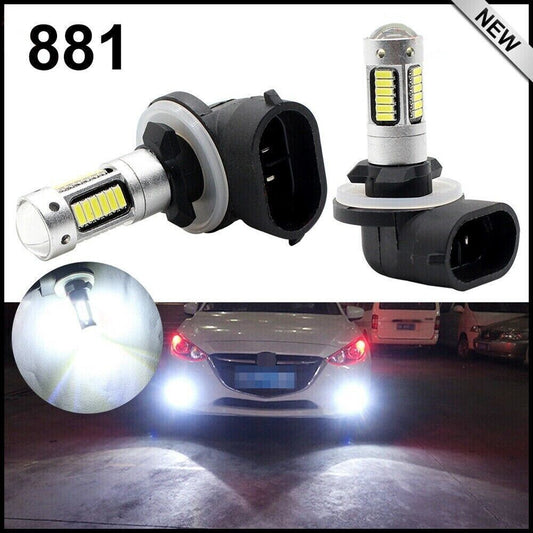 2x 881 H27 Extremely Bright 30W 6000K White LED Car SUV Fog Light Bulb DRL Lamp