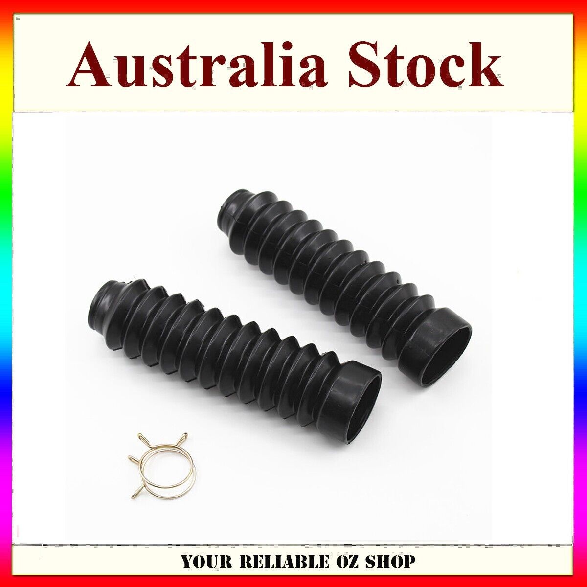 Pair Motorcycle Rubber Front Fork Gaiters Dust Cover Gators Boots Dirt PIT Bike