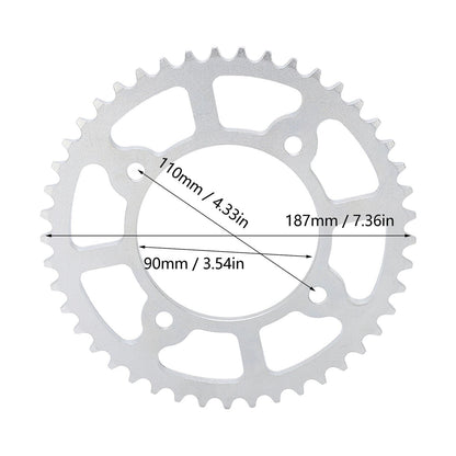 188mm 420 45T TOOTH REAR SPROCKET For Quad ATV Dirt Go Kart Buggy Bike