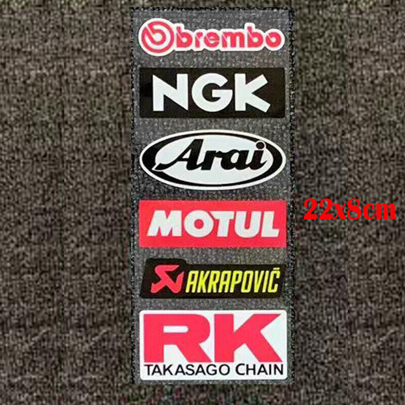 Logo Badge Sticker Brembo NGK MOTUL AKRAPOVIC RK SHOEI GOPRO DAINESE YOSHIMURA