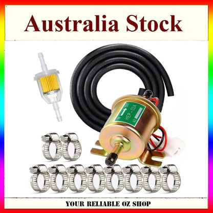 2.5-4 PSI 12V Electronic Diesel Fuel Pump HEP-02A + Petrol Hose Clamp Universal
