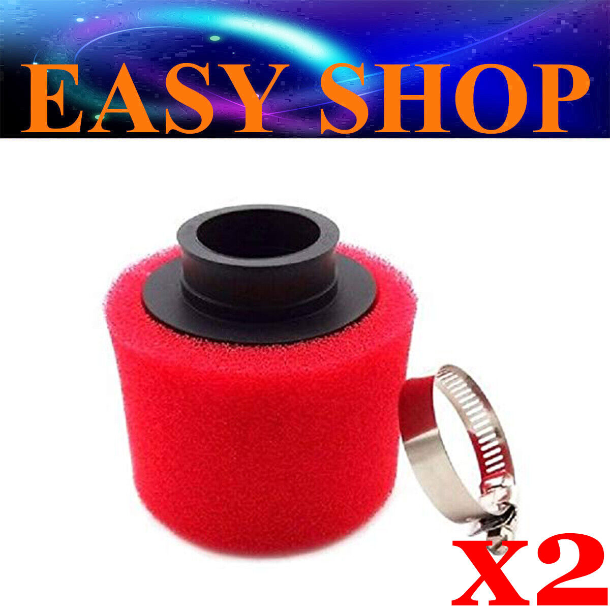 2x 35mm RED AIR FILTER FOAM 50cc 90 110cc 125cc Yamaha KTM HONDA KAWASAKI SUZUKI
