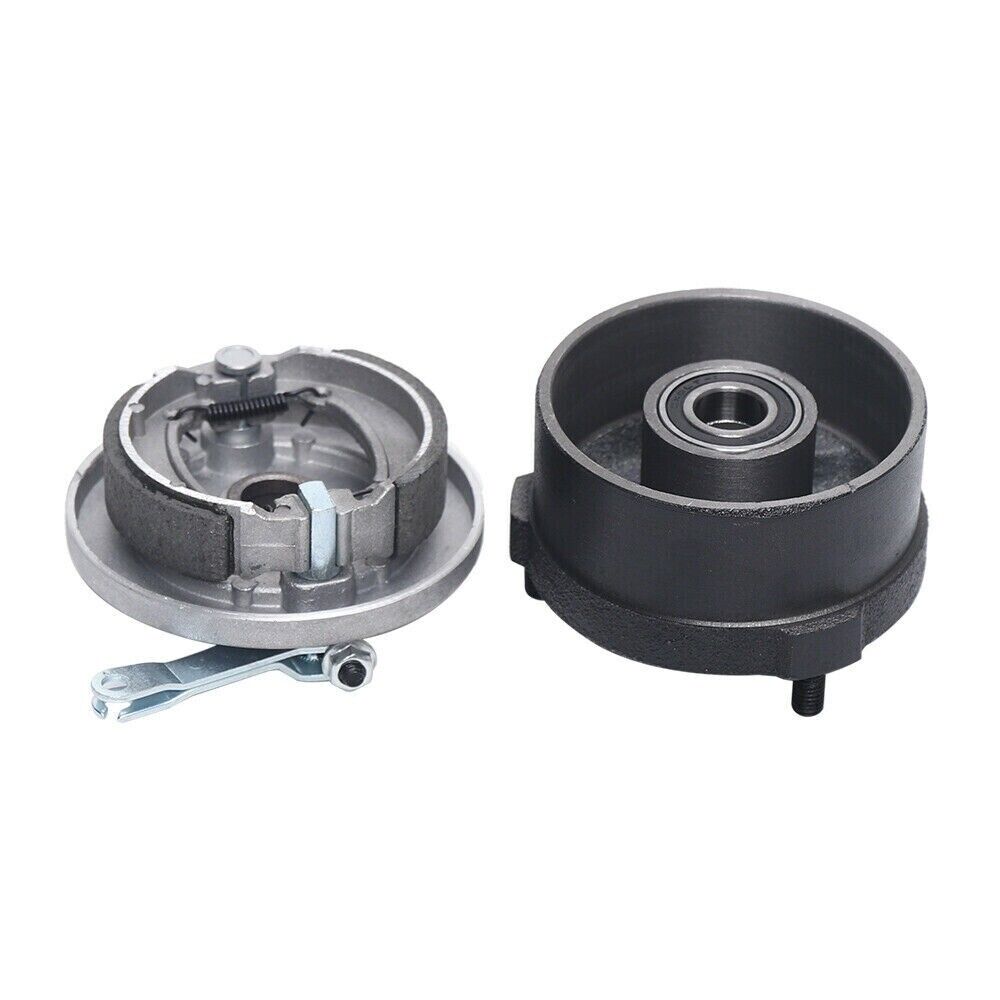Pair 3 Stud Drum Brake Set Housing Wheel Hubs + Shoes 110cc Quad Dirt Bike ATV