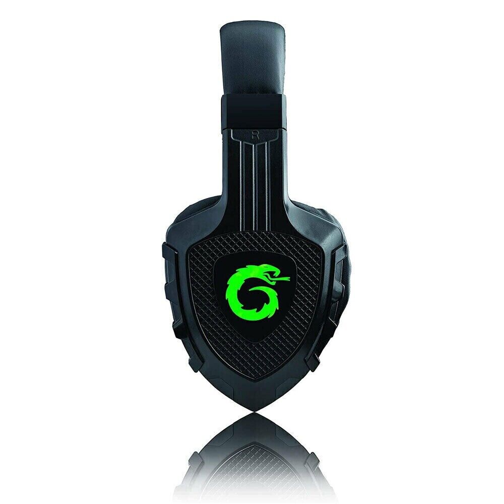 Viper-X Colour LED Gaming Headphones w/ Mic Adapter Aux f  PS4 Xbox One BLACK