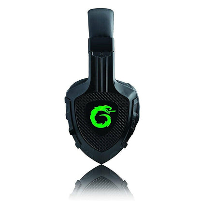 Viper-X Colour LED Gaming Headphones w/ Mic Adapter Aux f  PS4 Xbox One BLACK