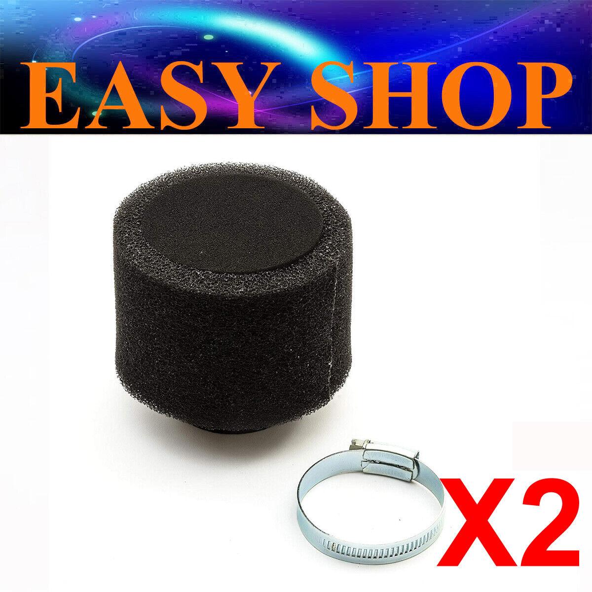 2x 37mm 38MM 39mm BLACK FOAM AIR FILTER CLEANER Yamaha KTM HONDA KAWASAKI SUZUKI