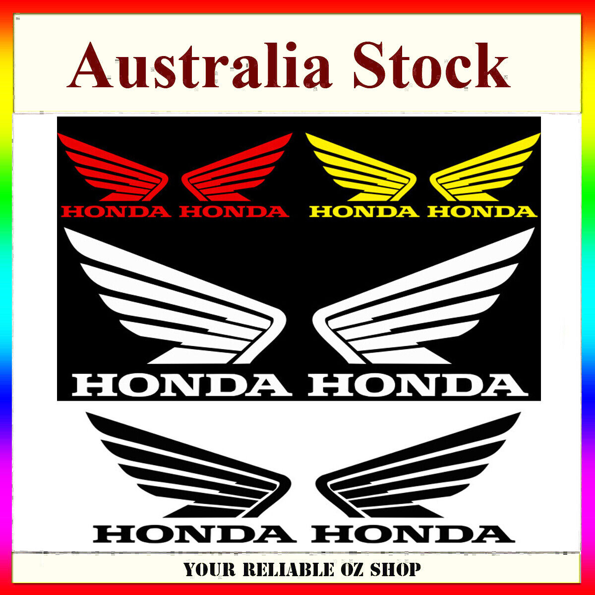 HONDA WING FUEL PETROL TANK STICKER DECAL VINYL MOTORCYCLE BIKE TRUCK CAR UTE